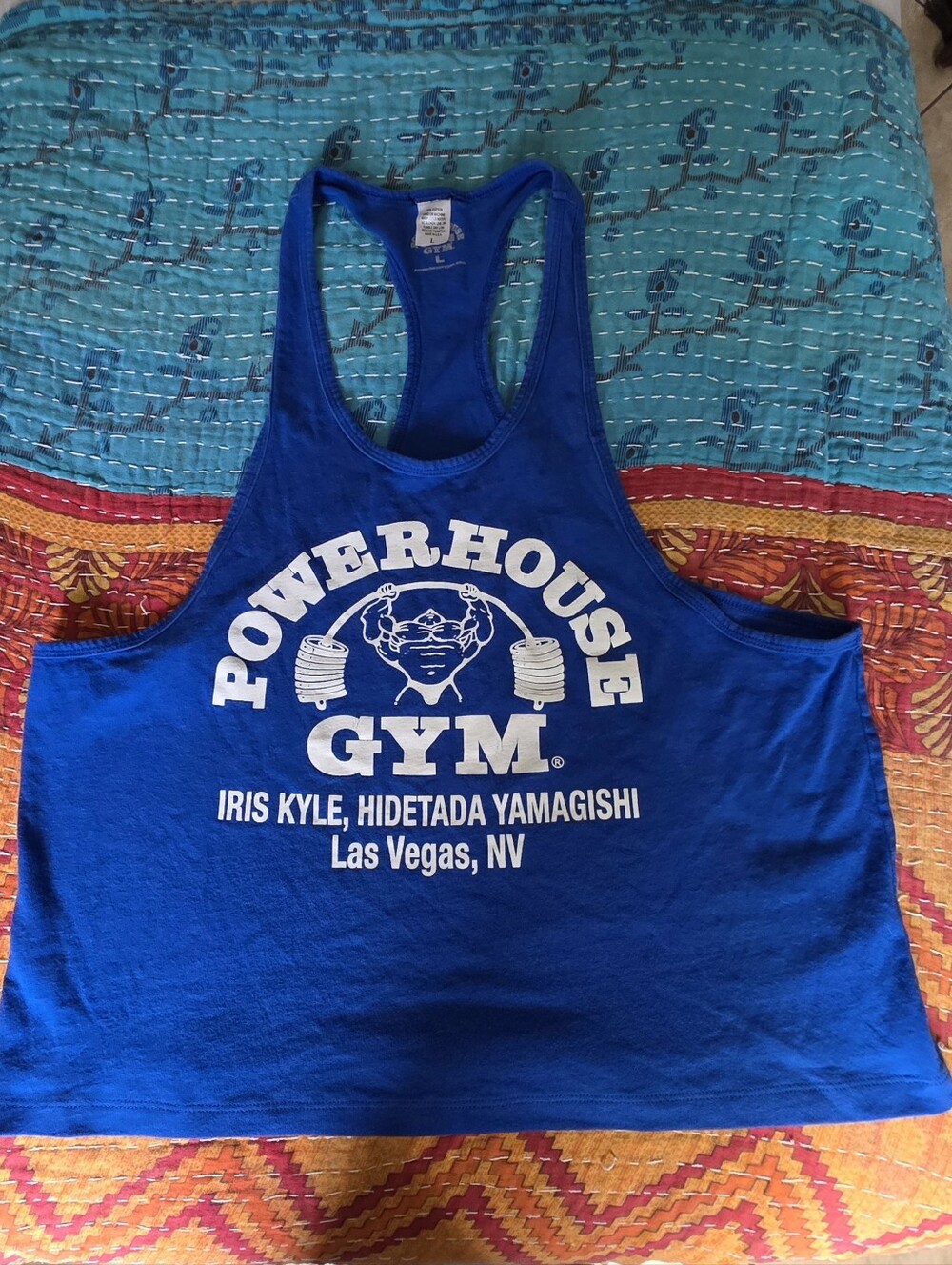 Hanes Blue Powerhouse Gym Graphic Muscle Tank